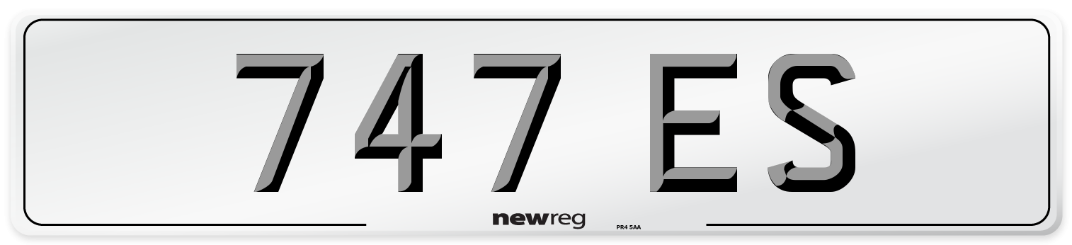 747 ES Number Plate from New Reg